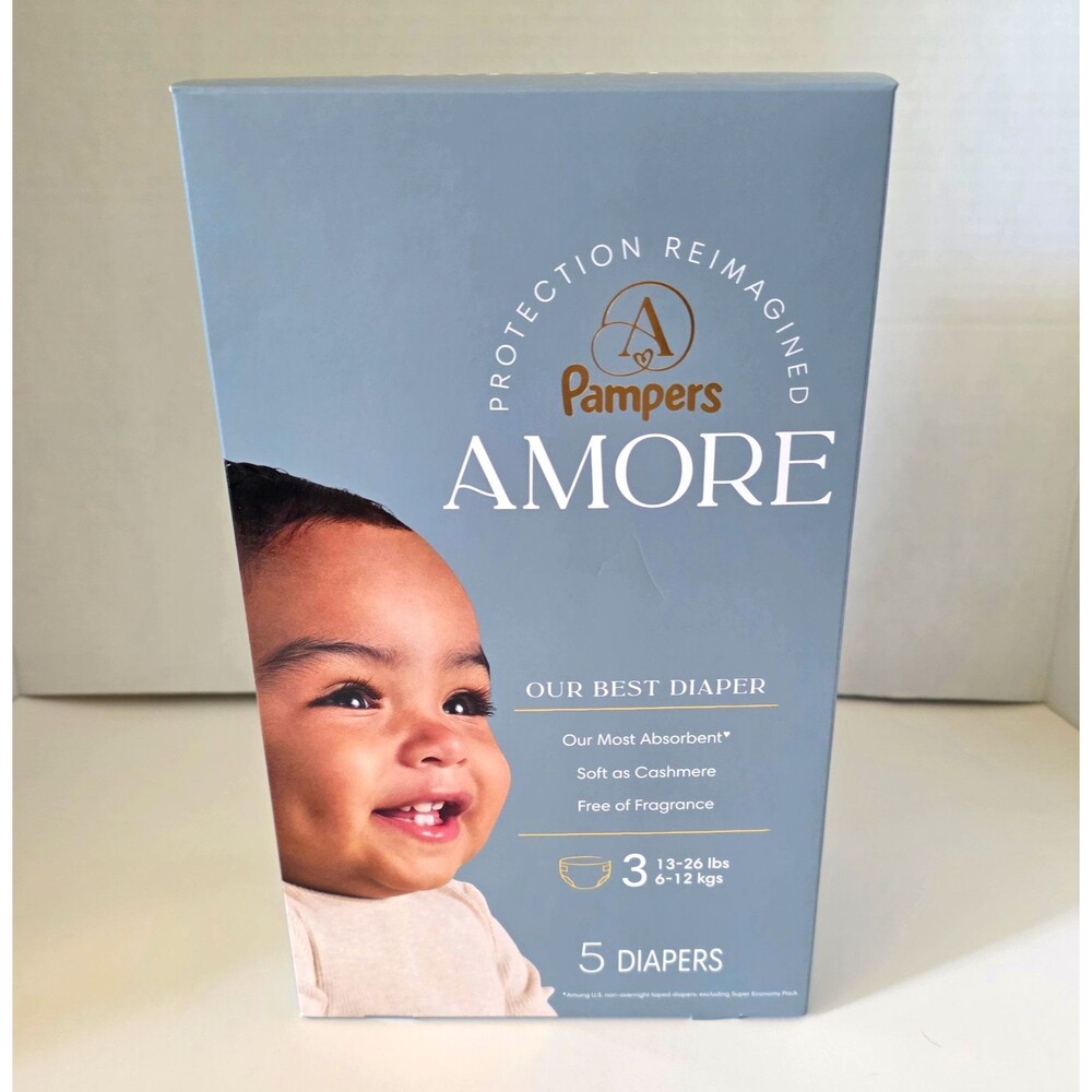 Pampers Amore Basic Disposable Diapers Size 3 (13-26 lb) White, 5 Count